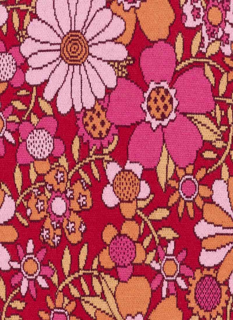 Javan Red Deckchair Floral Intarsia Knitted Jumper