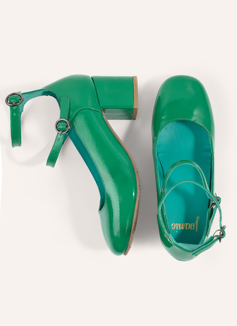 Rouen Patent Leather Mary Jane Shoes | Vintage-Inspired Green