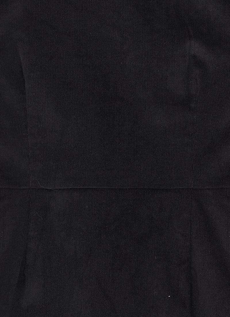 Kendal A-Line Buttoned Corduroy Pinafore Dress - Black