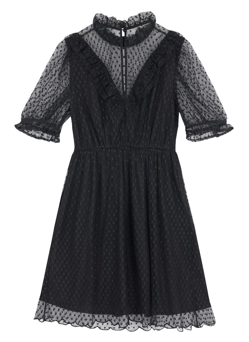 Lilian Polka Dot Mesh Mini Dress | Vintage-Inspired Black Sheer Mesh Dress | Joanie Lilian Polka Dot Mesh Mini Dress | Vintage-Inspired Black Sheer Mesh Dress | Joanie