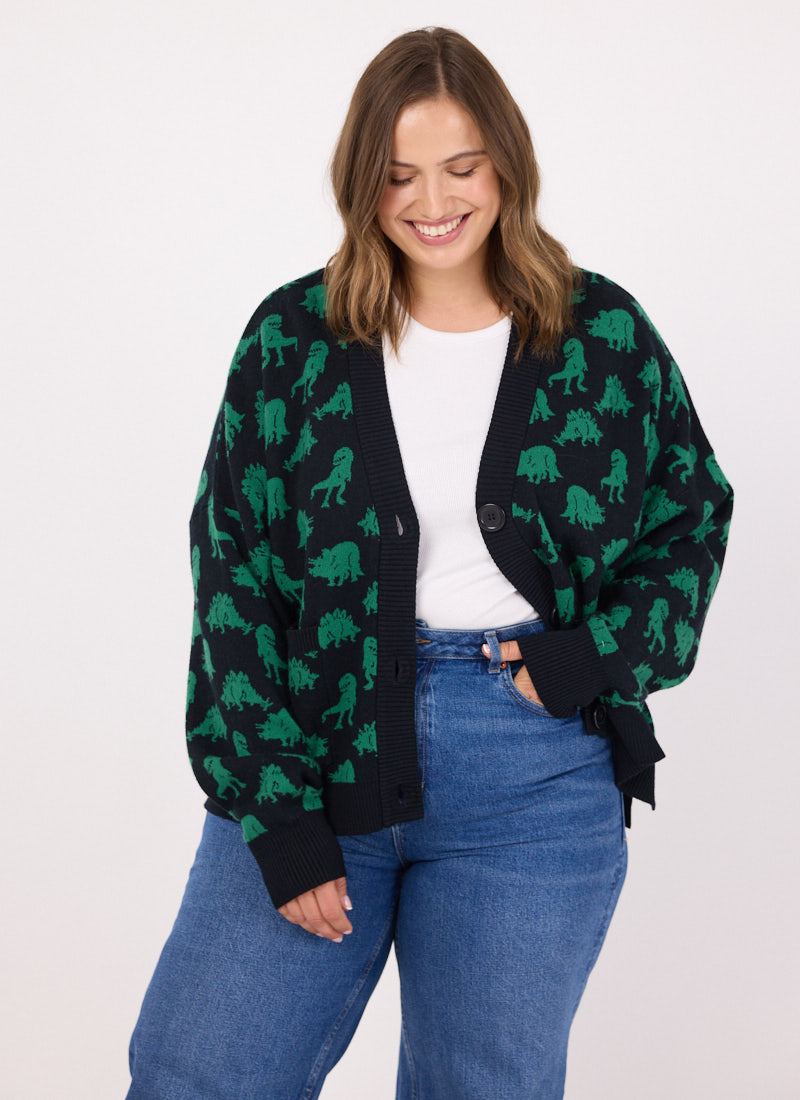 Lovelace Dinosaur Jacquard Oversized Cardigan