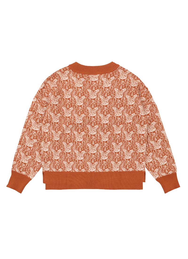 Lovelace Fox Print Oversized Cardigan | Vintage-Inspired Boxy