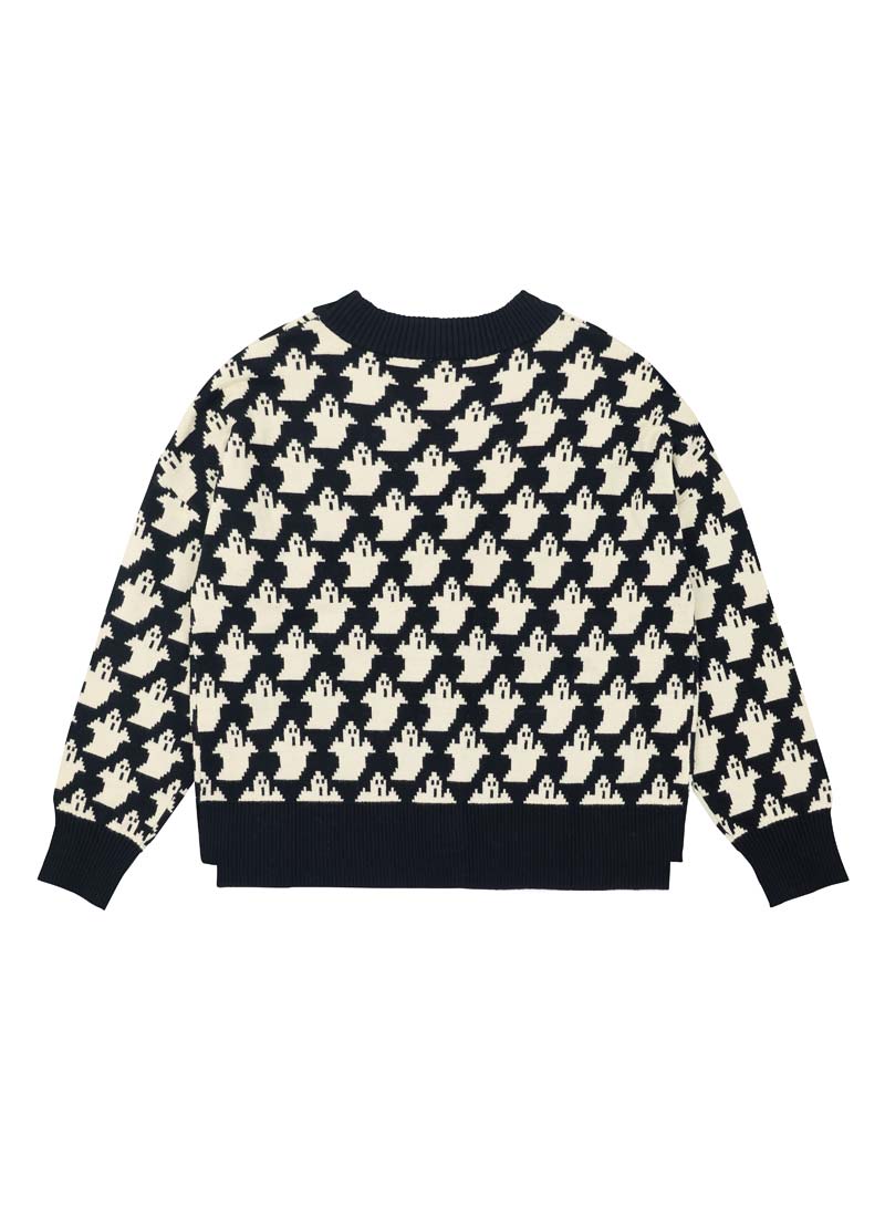 Lovelace Ghost Print Oversized Cardigan | Vintage-Inspired Boxy