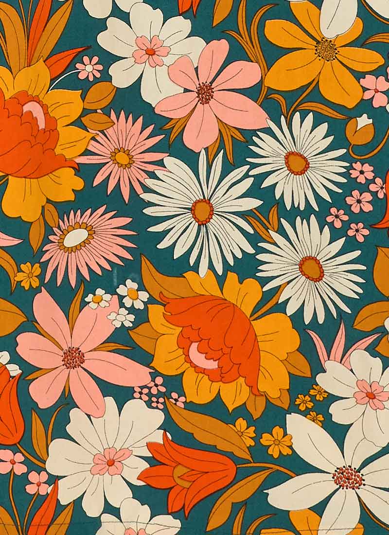 Lucid Retro Floral Print Midi Dress