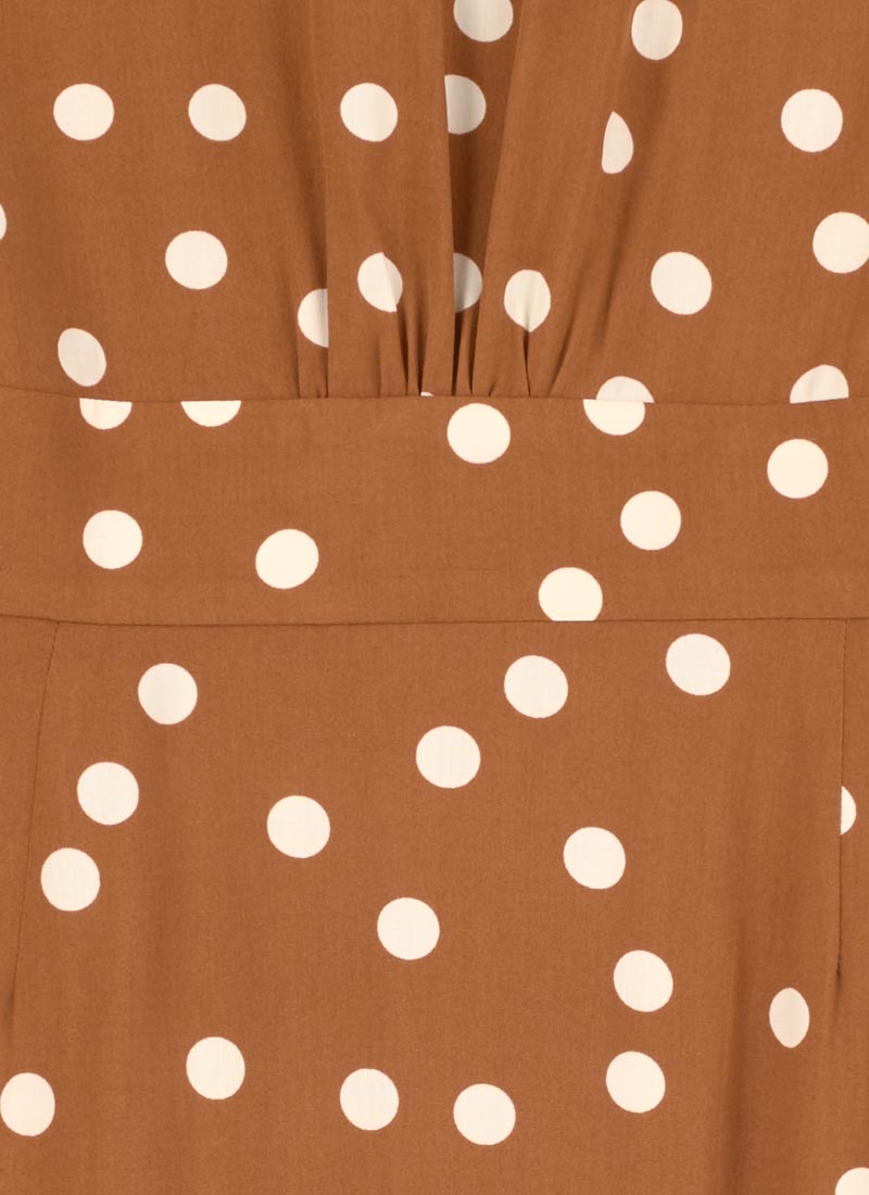 Manon Polka Dot Print Button-Through Tea Dress