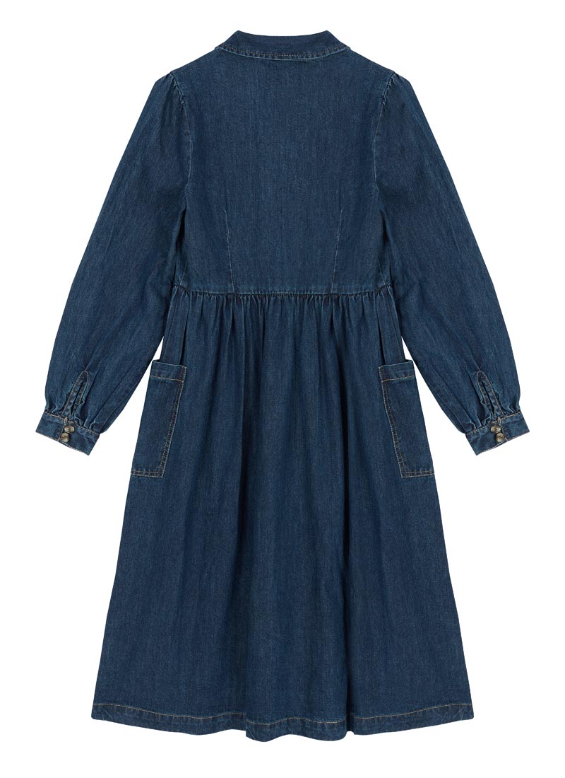 Maribelle Zip-Through Denim Midi Dress | Vintage-Inspired Denim Midi Dress  | Joanie