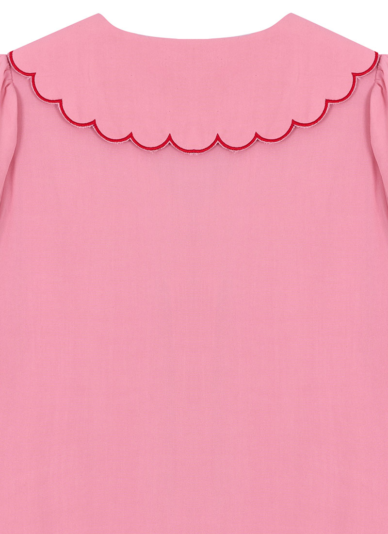Marsha Scallop Collar Blouse - Pink