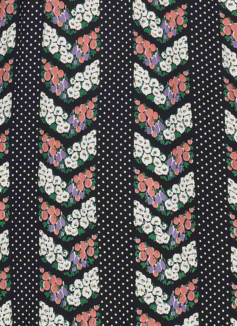 Mina Floral Chevron Print Button-Down Midi Dress