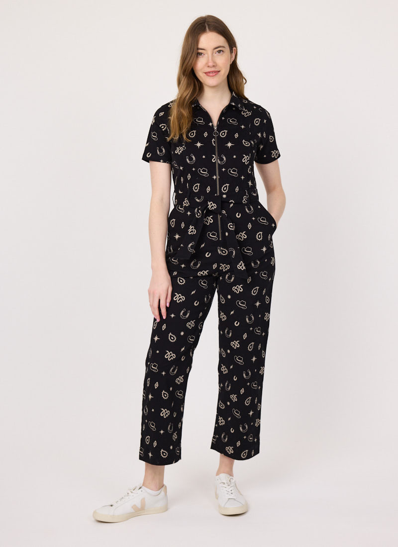 Mork Western Print Short Sleeve Boilersuit | Vintage