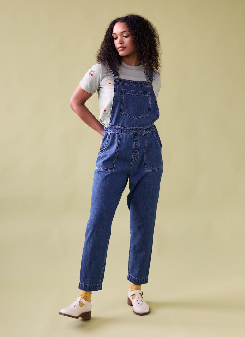 Leanne Mid Wash Denim Dungarees
