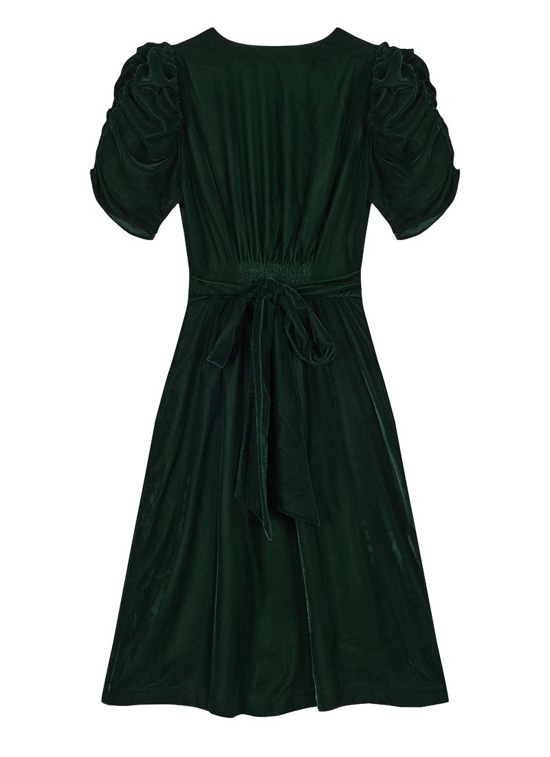 Christina Hendricks X Joanie - Neroli Puff Sleeve Velvet Dress | Vintage-Inspired Dark Green Midi Dress | Joanie Christina Hendricks X Joanie - Neroli Puff Sleeve Velvet Dress | Vintage-Inspired Dark Green Midi Dress | Joanie
