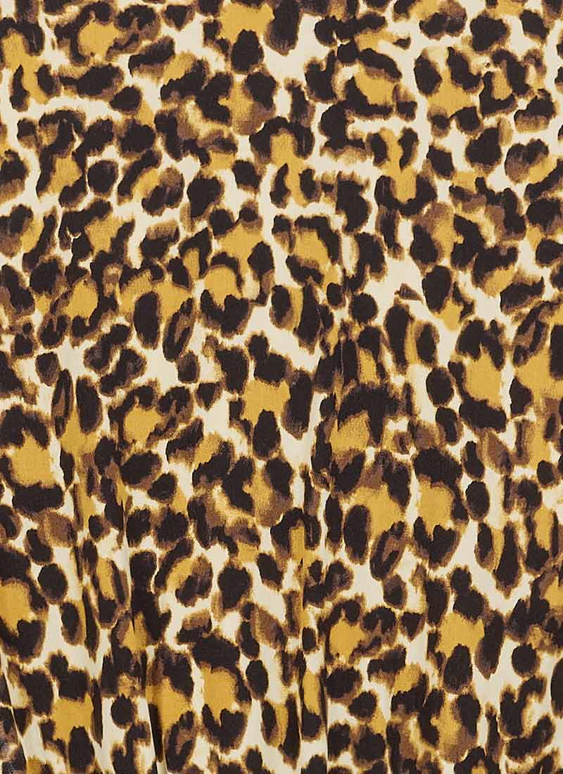 Nolly Leopard Print Pussy Bow Mini Dress