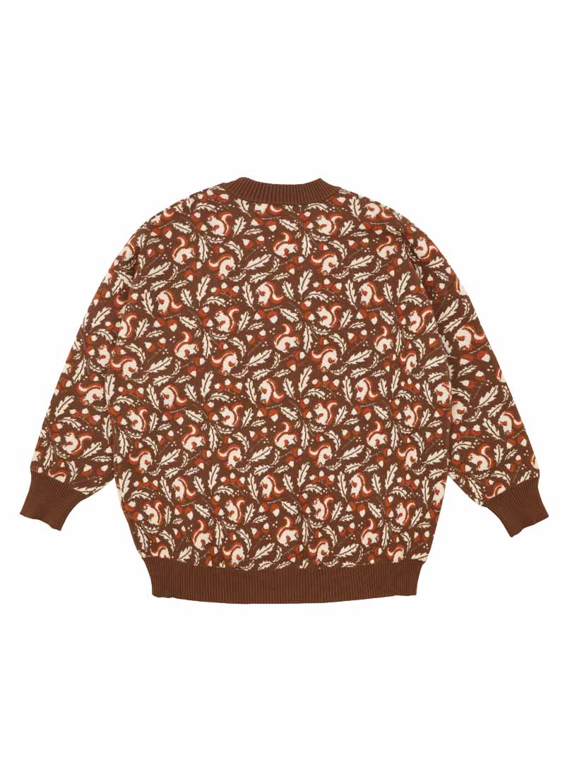 Oakley Autumnal Squirrel Print Oversized Cardigan | Vintage