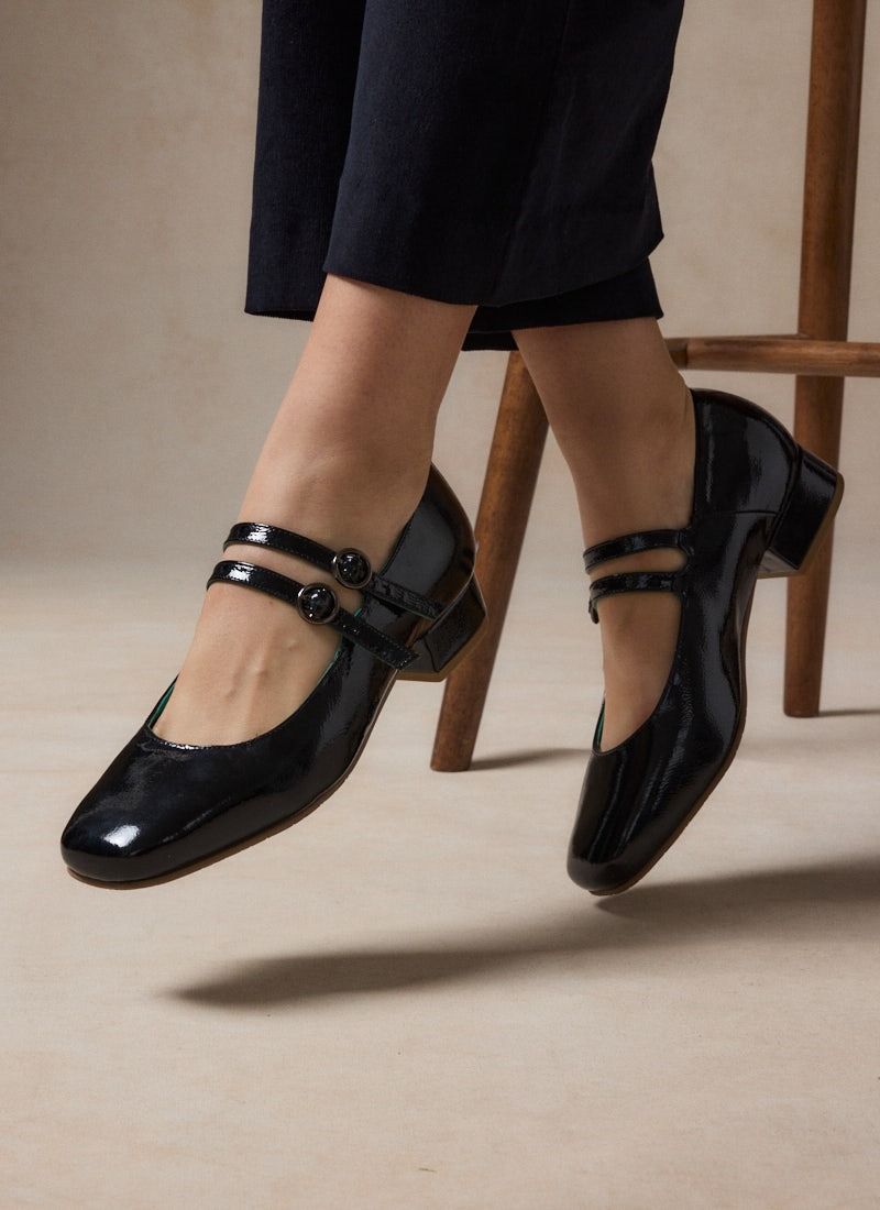 Paris Patent Leather Mary Jane Shoes Vintage-Inspired Black