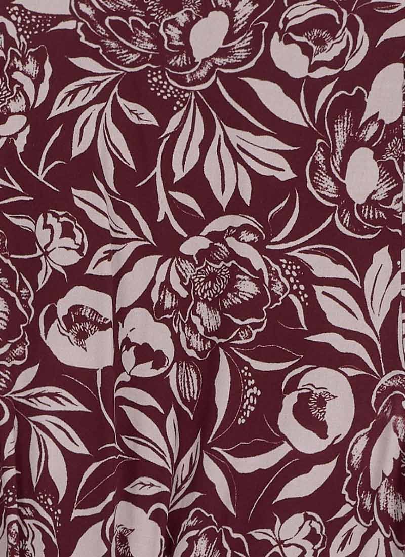 Paulina Peony Print Tie Neck Mini Dress
