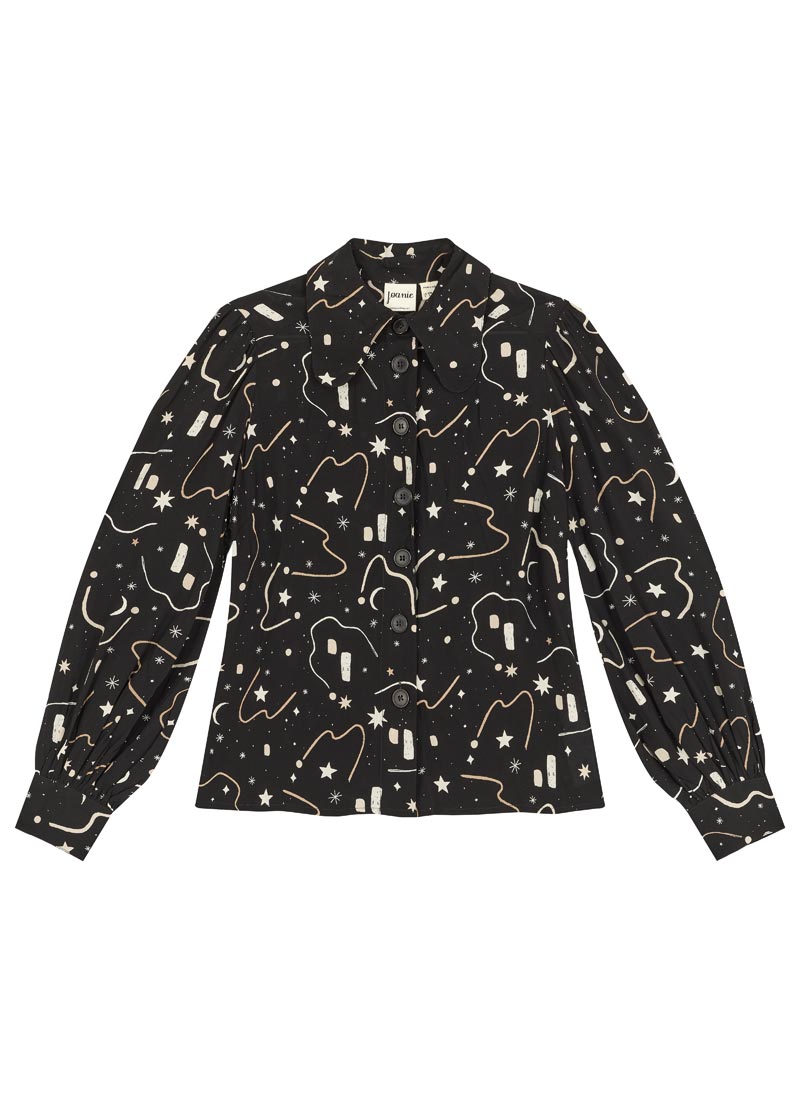 Pimlico Cosmic Space Print Blouse - Model Front