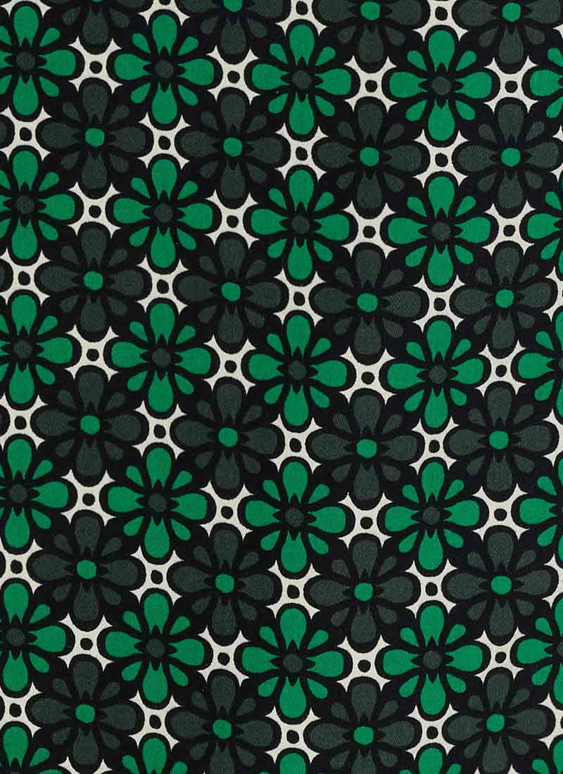 Pippa Green Geometric Print High Waist Trousers