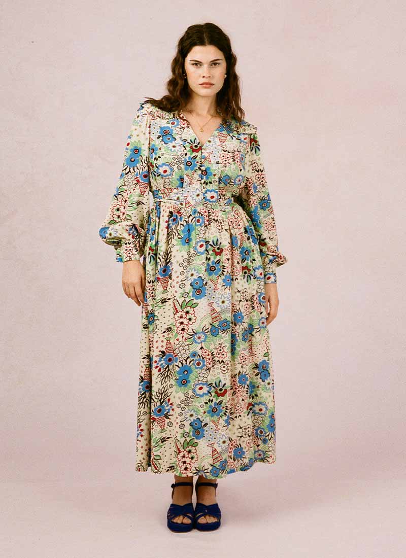 Celia Birtwell X Joanie - Pretty Woman Floral Print Bell Sleeve Maxi Dress | Vintage-Inspired Printed Dress | Joanie Celia Birtwell X Joanie - Pretty Woman Floral Print Bell Sleeve Maxi Dress | Vintage-Inspired Printed Dress | Joanie