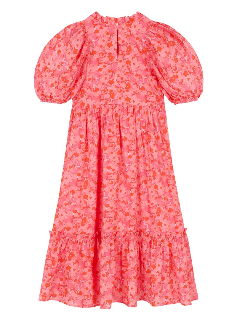 Zeena X Joanie - Priya Pink Heart Marble Print Puff Sleeve