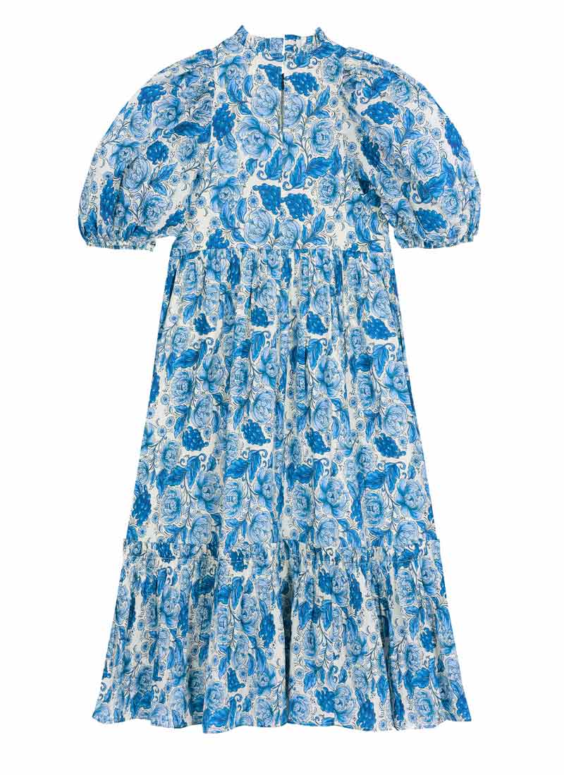 Priya Blue Floral Print Puff Sleeve Midi Dress | Vintage-Inspired Butter Yellow Midaxi Dress | Joanie Priya Blue Floral Print Puff Sleeve Midi Dress | Vintage-Inspired Butter Yellow Midaxi Dress | Joanie