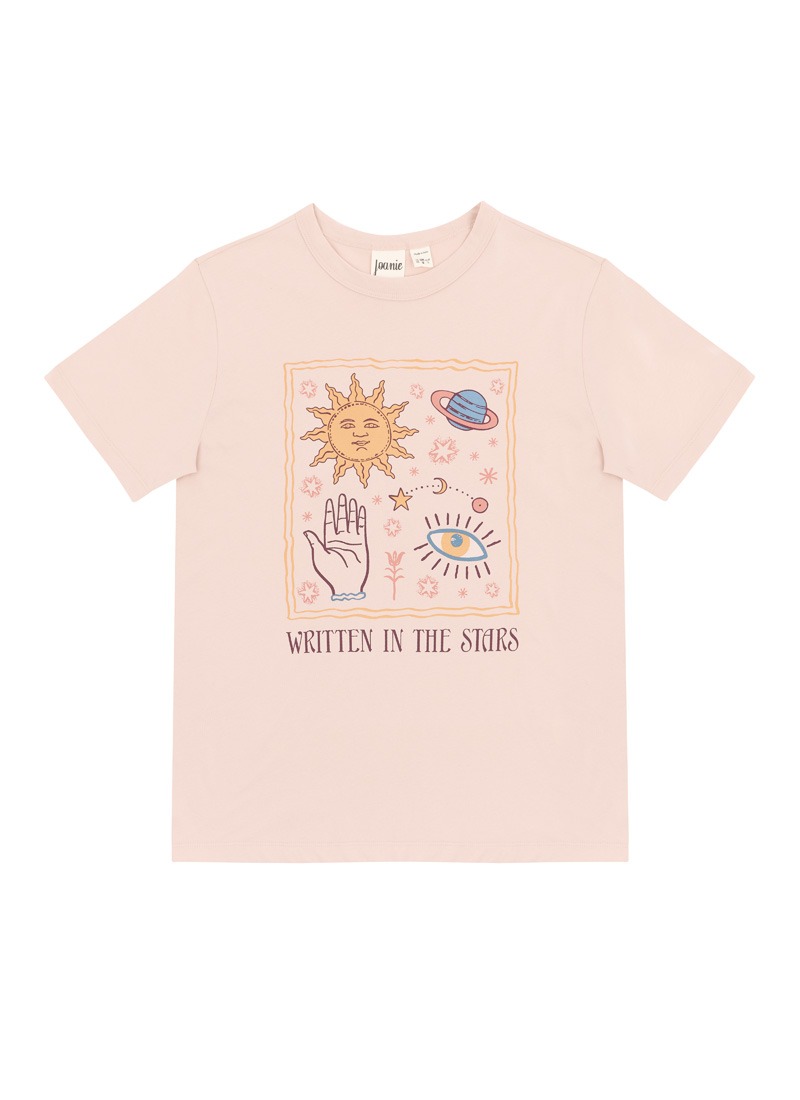 Raven Written In The Stars Graphic Slogan Tee - Model Front