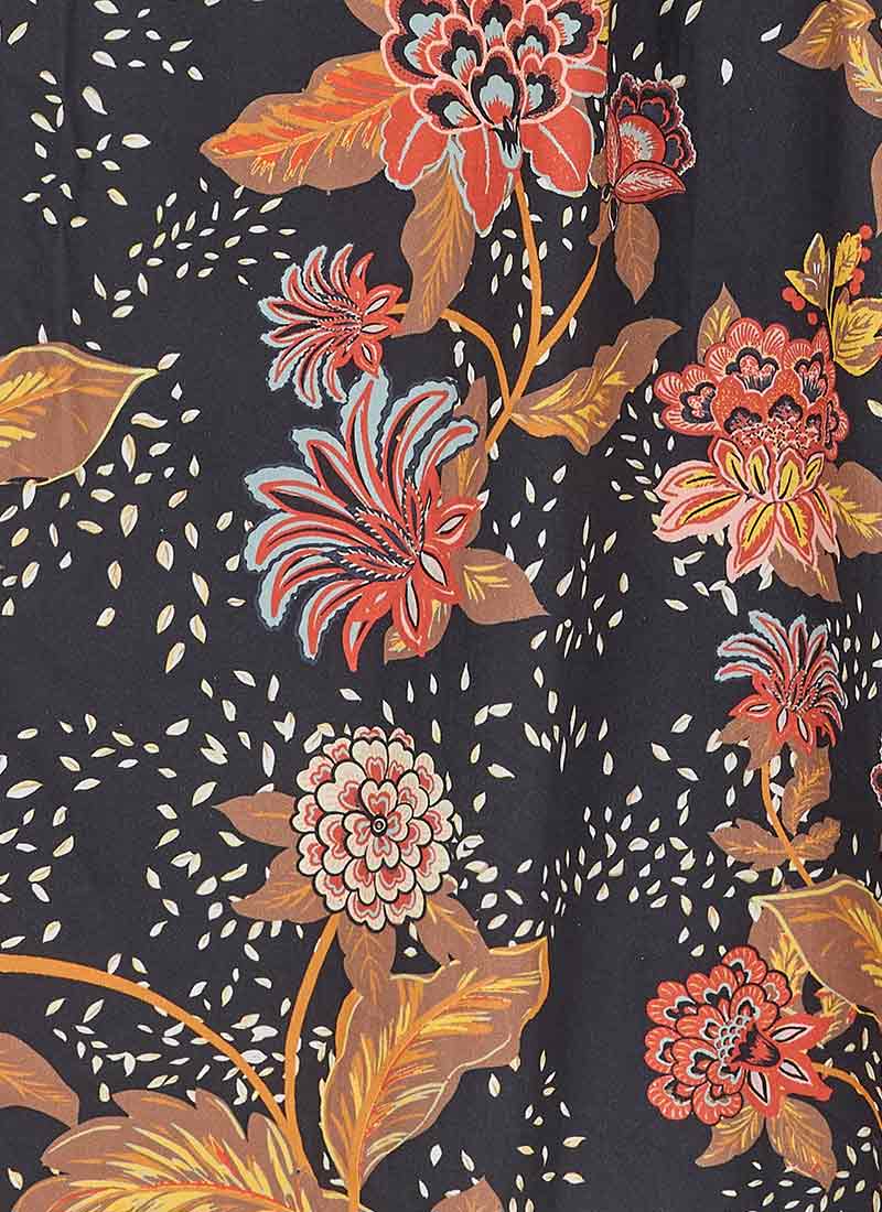 Rebecca Black Chintz Floral Print Puff Sleeve Midi Dress