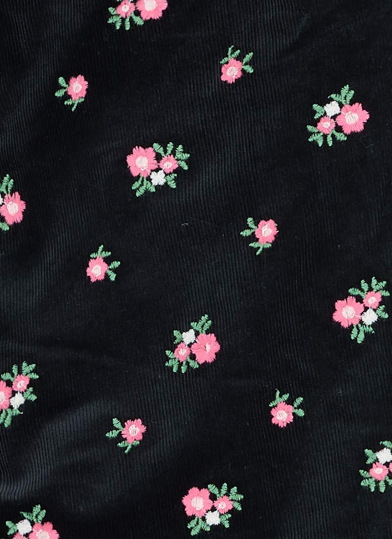 Richmond Floral Embroidered Flared Corduroy Trousers