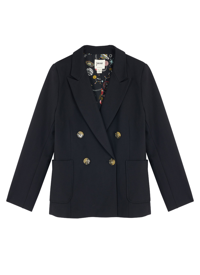 Richy Black Soft Tailored Blazer - Model Front Size 10