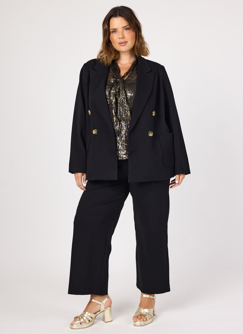 Pippa Black High Waist Trousers