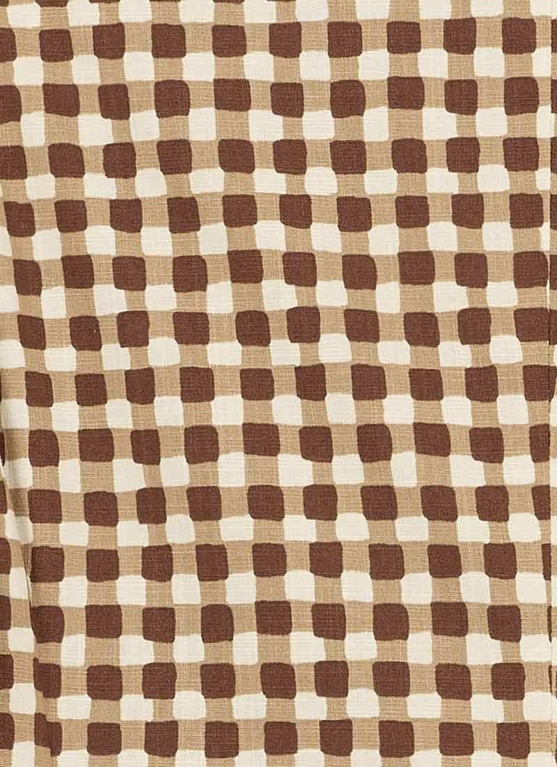 Richy Gingham Print Soft Tailored Blazer - Brown
