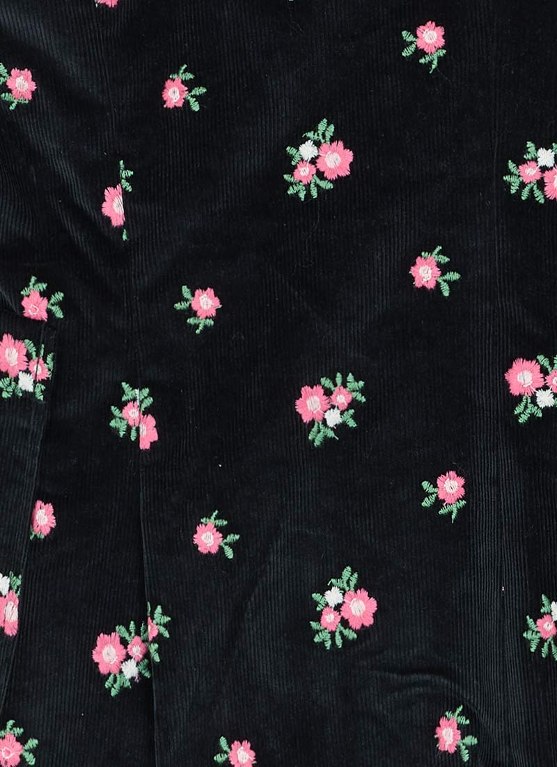 Richy Floral Embroidered Corduroy Tailored Blazer