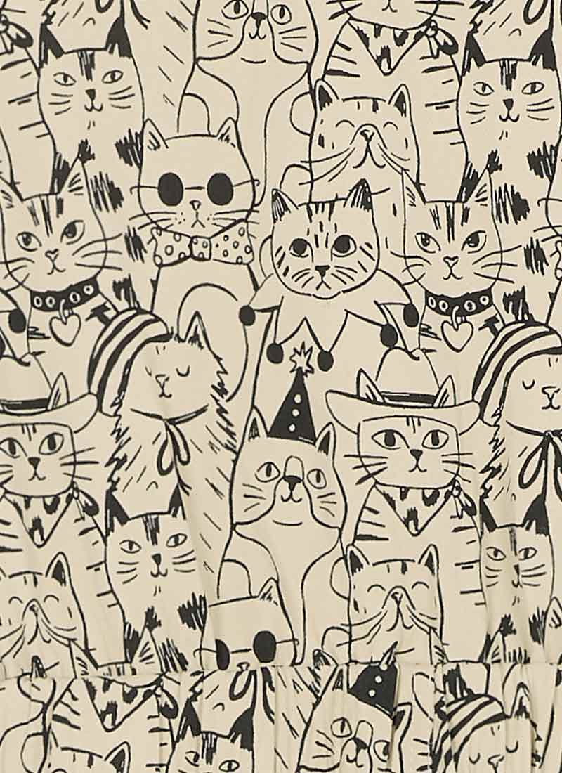 Robin Cat Print Short Sleeve Boilersuit