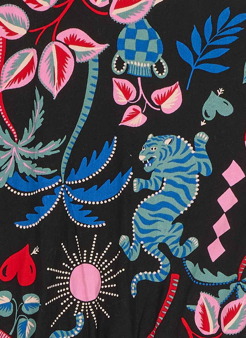 Robin Tropical Tiger Print Short Sleeve Boilersuit
