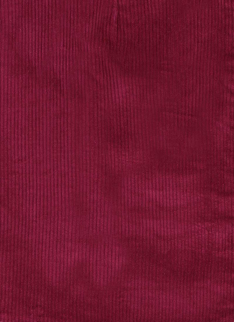 Sarah Scallop Hem A-Line Corduroy Mini Skirt - Burgundy