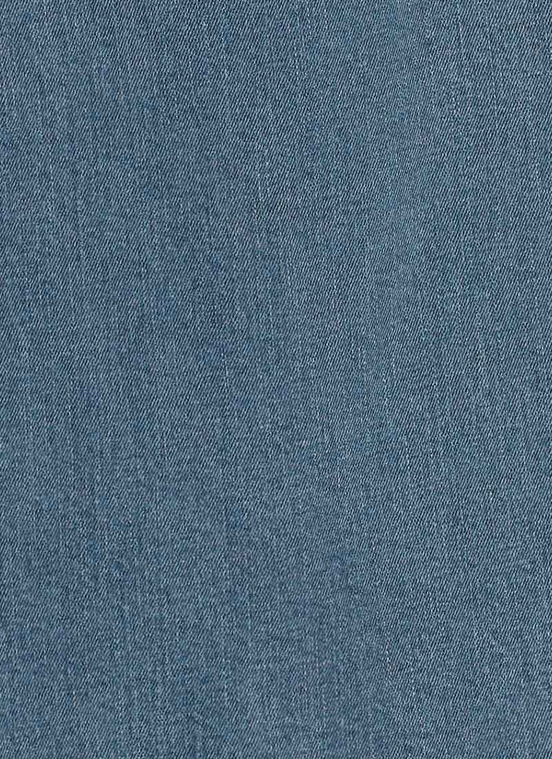 Sarah Scallop Hem A-Line Denim Mini Skirt