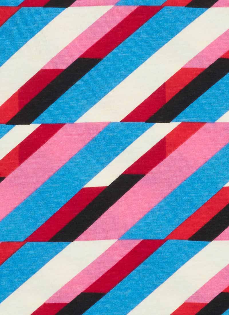 Selina Geometric Print High Neck Jersey Top