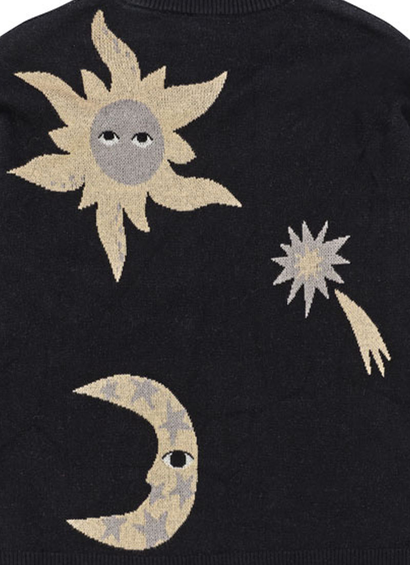Shiloh Moons And Stars Intarsia Oversized Knitted Jumper