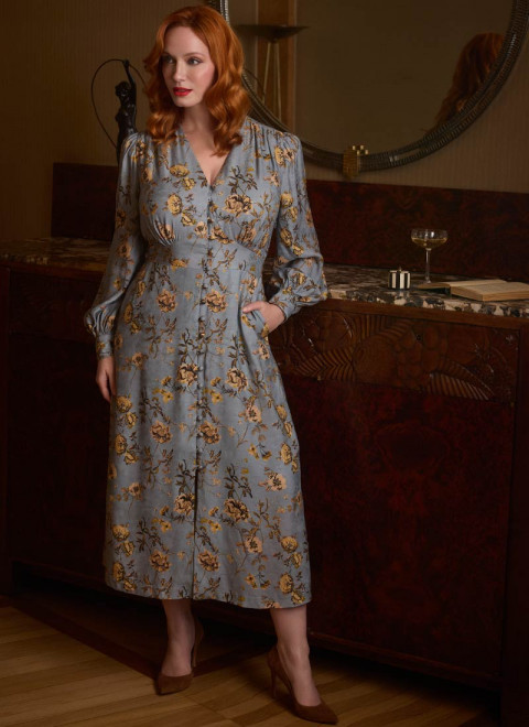 Christina Hendricks X Joanie - Lily Of The Valley Pressed Flowers Print Midi Dress
