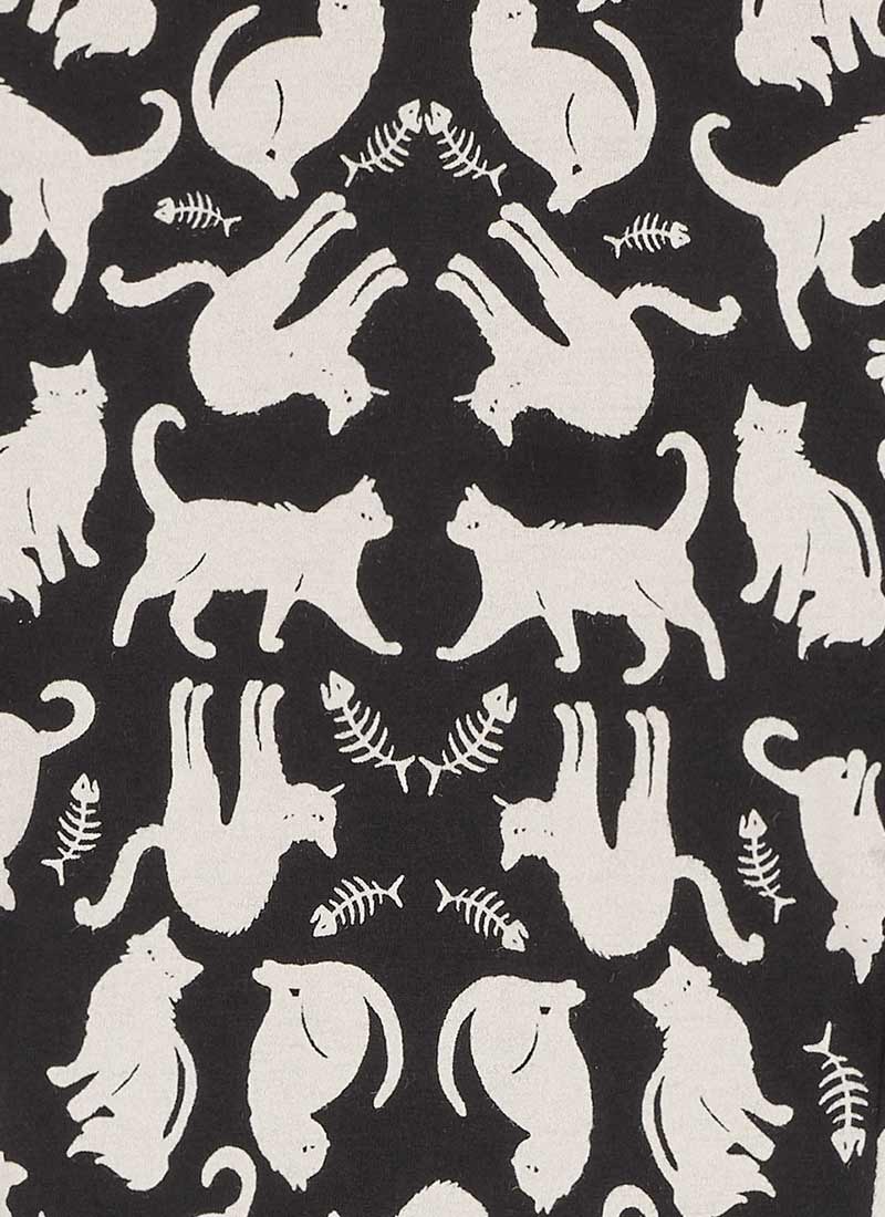 Spencer Cat Print Jersey Shirt Dress