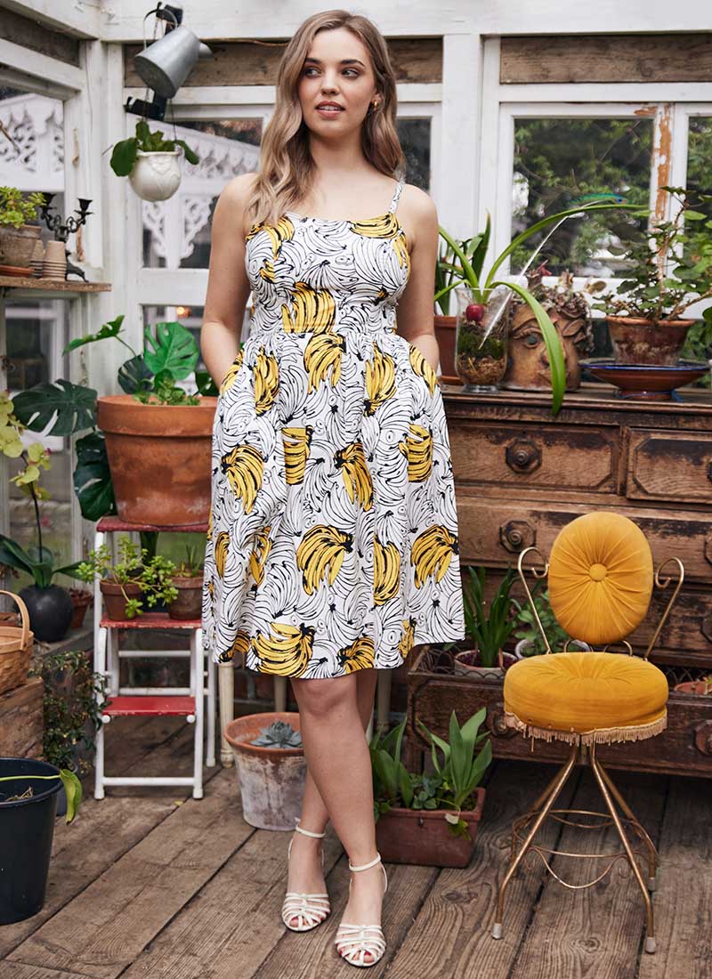 white christmas dresses Banana Beach Dress - Vibrant Summer Dress | Playful Design