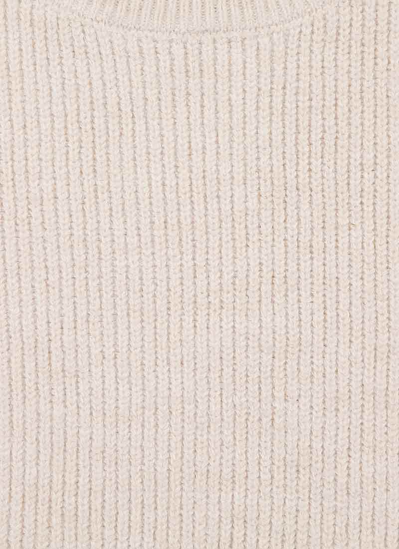 Tanya Round Neck Cardigan Stitch Tank Top - Cream 