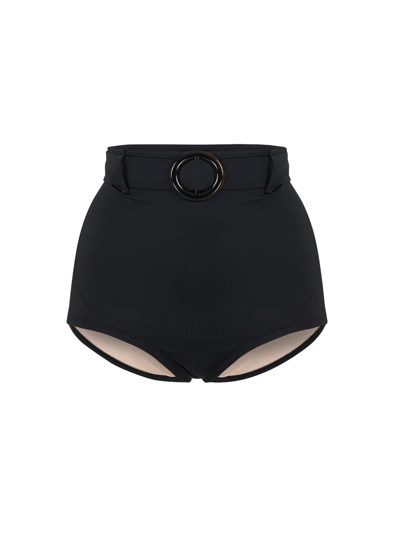 Tess Black High-Waisted Belted Bikini Bottoms - Extra Large (UK 20-22)