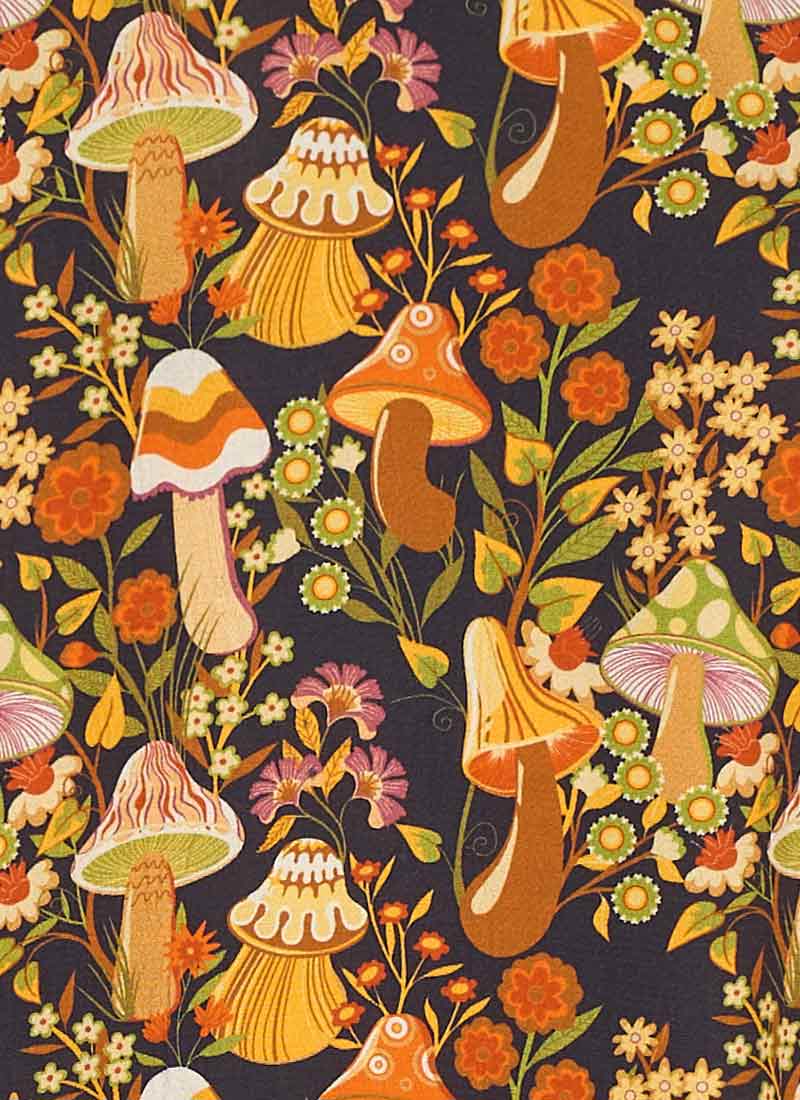 Velma Mushroom Print Dagger Collar Blouse