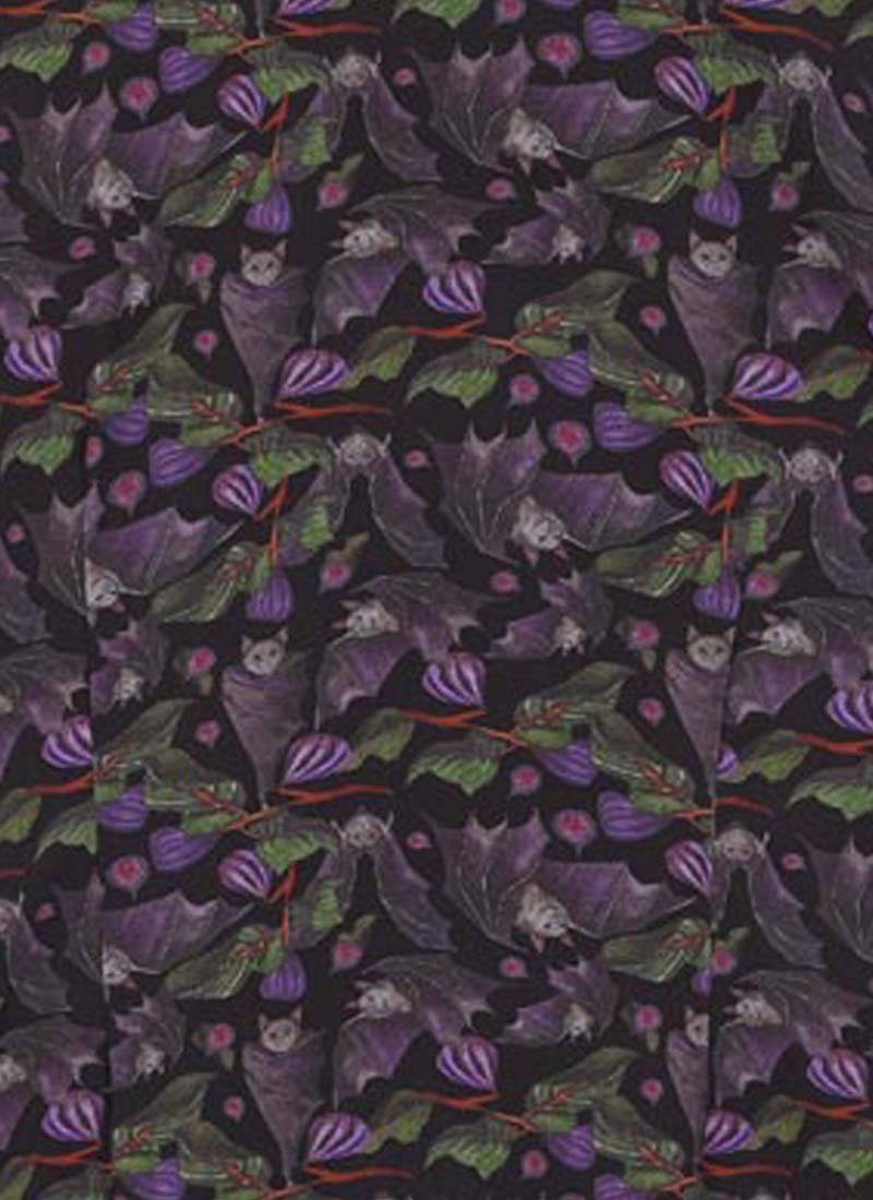 Velma Bat Print Dagger Collar Blouse