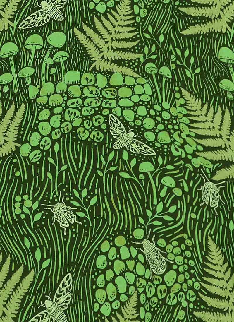Velma Leafy Forest Print Dagger Collar Blouse
