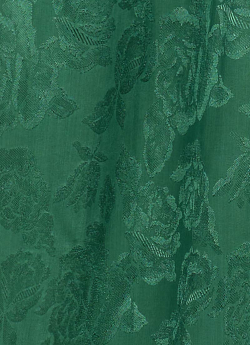 Victoria Floral Damask Balloon Sleeve Midaxi Dress - Green