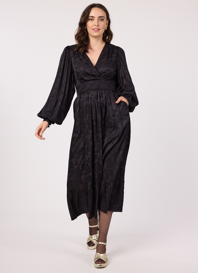 Gather Balloon Dress ブラック 64-9 BALÃO Short balloon / bubble dress with drawstring