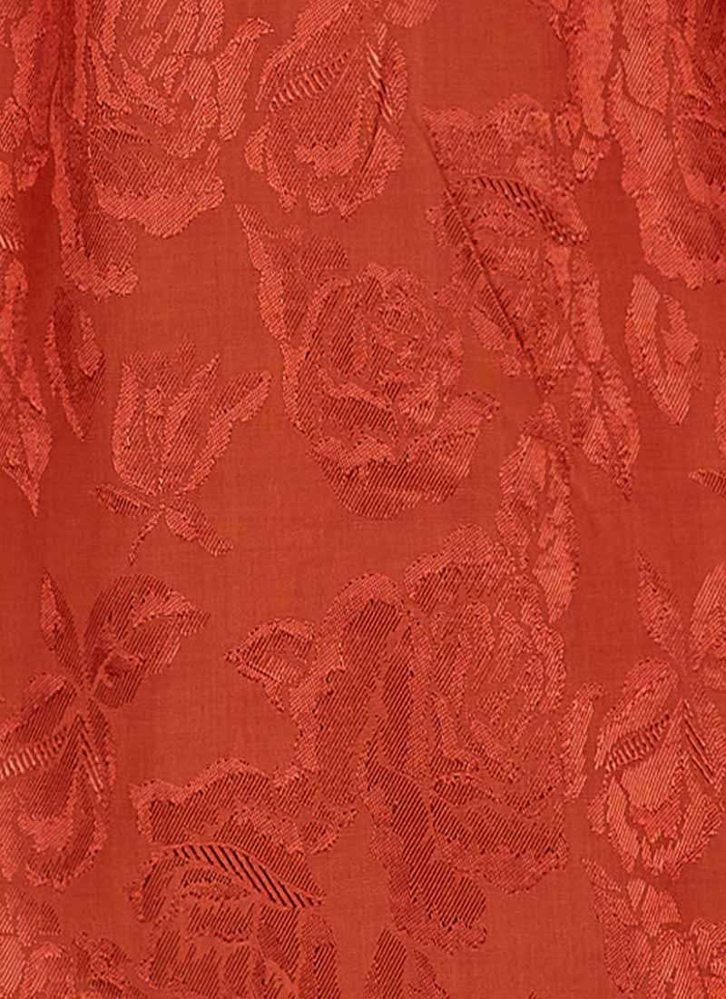 Victoria Floral Damask Balloon Sleeve Midaxi Dress - Clay
