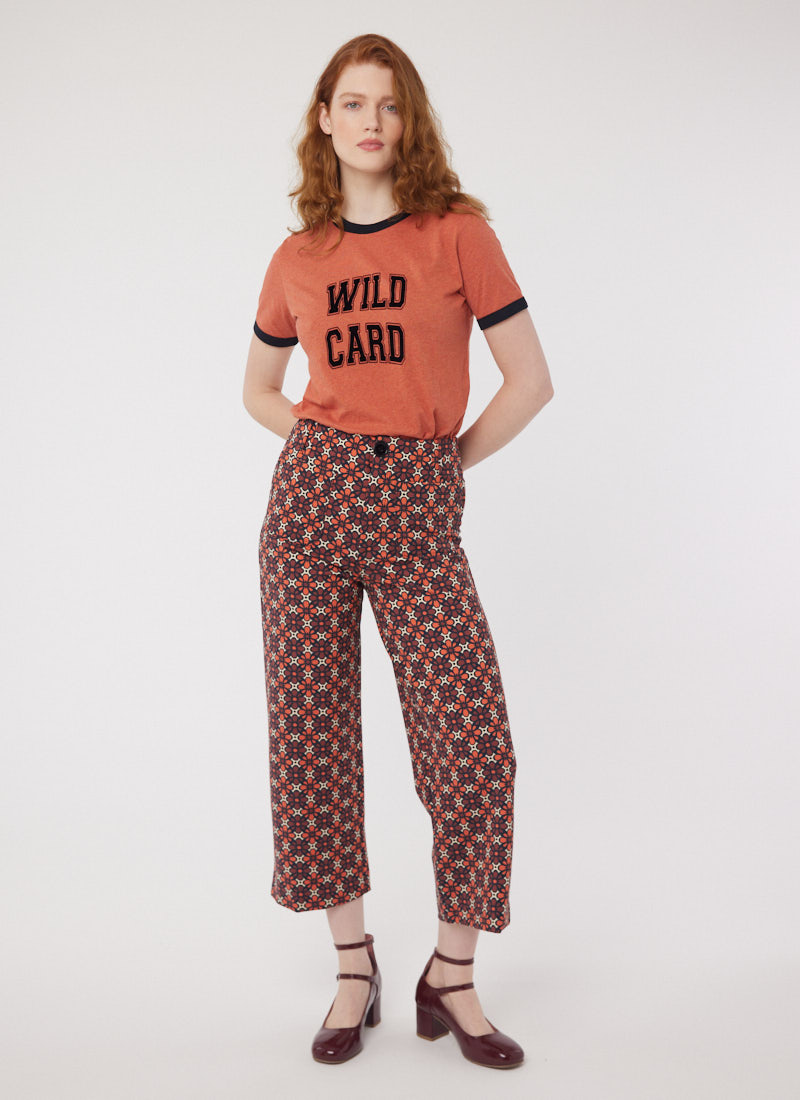 Pippa Geometric Floral Print High Waist Trousers