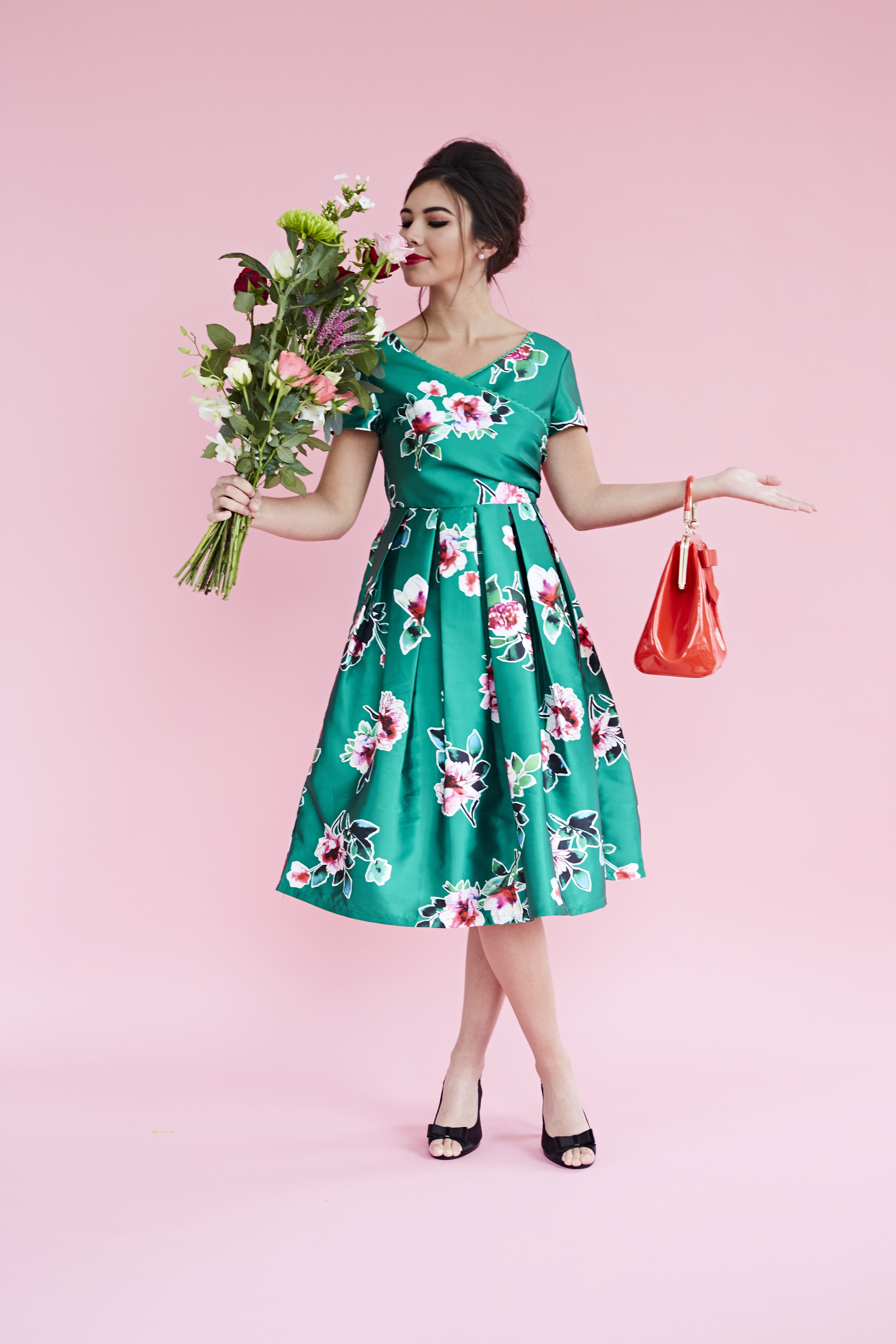 50s vintage style floral dress
